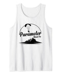 Paramotor Mode On Powered Paragliding Tank Top For Flying Enthusiasts with graphic, white color, lightweight fabric.
