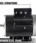 No Drama 3Hp And 5Hp Single Phase AC Electric Motor Featuring Solid Steel Housing and Premium Steel Frame for durability.