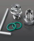 Oversize Piggyback Oil Drain Plug M12.1 X 1.75 X 15mm Stainless Self Tapping Thread Repair Kit with tools and o-rings.