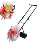Hand Push Garden Seeder Planter For Precise Row Planting Of Corn Soybean Peanut And Cotton, Eight Hole Manual Seeder
