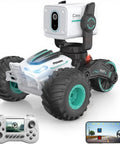 Stunt RC Car With 720P HD FPV Camera, No App Needed FPV, Two Way Talk, LED Lights, Remote Control Truck With Built In Screen