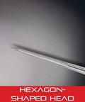 Carbide Replacement Scriber For 70BX With Knurled Nickel Plated Handle, 2-7/8 Inch Length, PT19306, showing tip on surface
