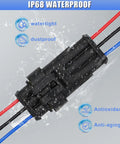 3 Pin Waterproof Car Electrical Connectors Kit For 16 AWG Wire Quick Disconnect Plugs No Hassle Automotive Male And Female Wire Connectors For Car Truck Boat IP65 Weatherproof Set