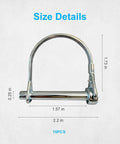 10 Pack Trailer Coupler Pins With Locking Pins Two And One Eighth Inch By One Quarter Inch Heavy Duty Carbon Steel Wire Lock Pins