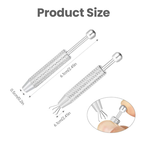 Stainless Steel Ball Grabber Tool For Piercing Jewelry Change And Tiny Object Pickup With 4 Prongs For IC Chips And Electronic Components Pearl Grabber Silver