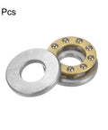 Front view: 4pcs miniature thrust ball bearings with washers, 5mm bore, 12mm OD, chrome steel