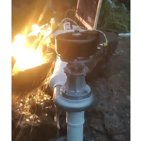 1000W Micro Hydroelectric Generator 220V Water Turbine Single Pipe AC installed outdoors for camping and lighting