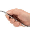Hand holding One Half By Nine Sixteenths Inch 45 Degree Offset Box End Wrench With 12 Point Openings Built To Handle Tight Spots And Obstructions Model WBE23313 Ready To Roll