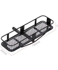 Hella Tough Metal Rear Bumper And Tow Hook Carrier For 1/10 Scale Rc Crawlers Compatible With Axial Scx10 Trx4 Pro And Wpl D90 Quality Upgrade Parts, black metal mesh design, 150mm x 44mm x 20mm size.