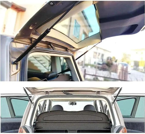 Pair Of Tough Rear Liftgate Gas Struts And Spring Lift Supports For Honda Accord Crosstour 2010 To 2015, installed on hatchback tailgate.