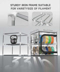 Maker Friendly Two Tier 3D Printer Filament Storage Rack With Transparent Cover Holds Up To 24 Rolls Of 1Kg Filament Sturdy Iron Frame