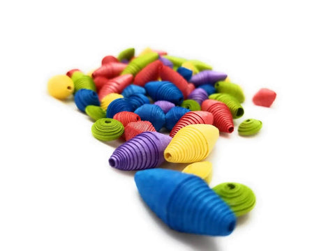 Colorful paper beads created with Pro Grade Bead Roller Quilling Tool With One Eighth Inch Slotted Metal Winding Pin