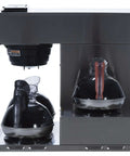 Low Profile 12 Cup Pourover Commercial Coffee Maker With 3 Lower Warmers Silver Finish A Real Workhorse For Cafes Or Busy Offices NoNonsense Durable Heavy Duty Brewer Model 13300.0003 front view