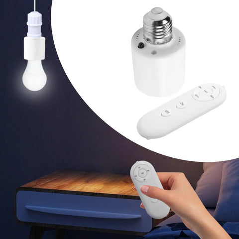 E27 Motion Sensor Lamp Holder With Remote Control, Hands Free Auto On Off Lighting, Adjustable Brightness Infrared Socket For Hallways, Garages, And Closets, white E27 base and remote