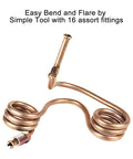 MuHize 3/16 in copper-nickel brake line coil with end fittings, automotive tubing