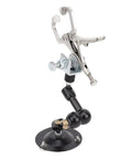 Adjustable Soldering Helper Third Hand Stand With Square Jaw Clamp, Handy Electronics Repair Aid For Stable Holding And Precise Soldering In Tight Spaces, Flexible Arm For Angles, A Real Pro Tool, metal clamp stand with black base and adjustable arms