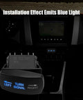 Rugged 12V LED Rocker Switch for Golf Carts UTVs and Dune Buggies Plug-and-Play Wiring Dual LEDs in vehicle dashboard emitting blue light