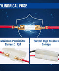 Cylindrical fuse in T-Shape DC Car Power Cable With Beefy 15A Fuse For Yaesu Kenwood ICOM Alinco AnyTone And BTECH CB Mobile Radio Connectors