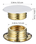 Indestructible Fire Sprinkler Covers 4 Pack Galvanized Steel Ceiling Guard Protective Trim Ring with gold and white finish.