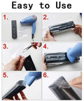 Hassle Free 100 Pack Clear Pvc Heat Shrink Bags 7X10 Inches For Packing Gifts Soaps Bath Bombs Dvd Cd And Candles Smooth Seal Quick Shrink Tight No Sweat Diy Wrapping Films Top Shelf Protection usage steps with remote control and hair dryer.