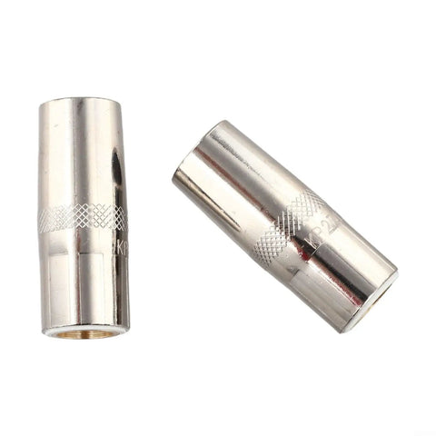 Premium 5-Pack 5/8 Inch Threaded Mig Gas Nozzles For Lincoln Welders 350 Amp Copper Torch Parts Pro Replacement detailing two nozzles.