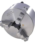 Heavy Duty 5 Inch 3 Jaw Lathe Chuck Plain Back With Wrench Includes Two Sets Of Hard Jaws Internal And External For Quick Grip Center Hole 1.181 Inch Pro Grade Metalworking Tool For The Shop.