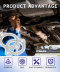 Two perforated metal exhaust flange gaskets (2 pcs) for universal exhaust manifold, installed under a car