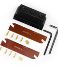 Oscarbide 3/4 in self-lock block SLTBN19-5 with adjustable blade; NCIH26-3/NCIH26-4 tin-coated carbide inserts (5+5)