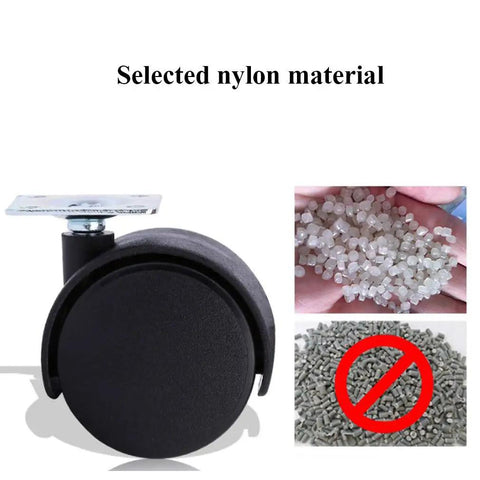 Double Wheel Nylon Casters For Furniture 1.5 To 2 Inch Wheels With Smooth Rolling Quiet Action Wear Resistant Floor Friendly material
