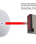 Invisible Retro Reflective Photoelectric Beam Sensor For Garage Doors And Outdoor Gates with reflector and infrared beam