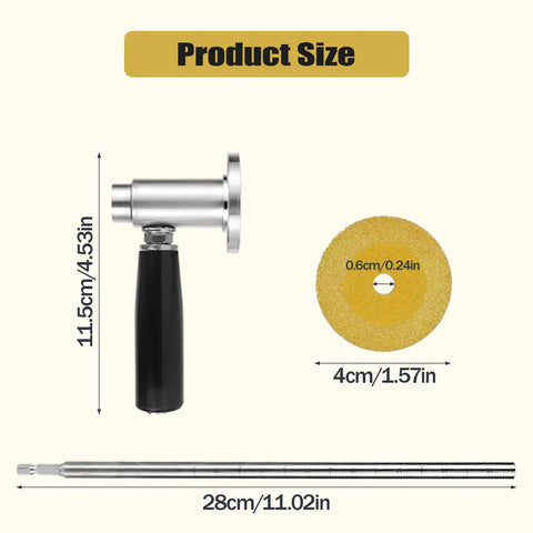 7 Inch Internal Pipe Cutter For Drill With Diamond Wheel And Hex Shank Adjustable Depth Handle dimensions