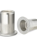 Eight Pack 1/2-13UNC Rivet Nuts 304 Stainless Steel Threaded Inserts With Knurled Body Polished Finish for Auto and DIY projects