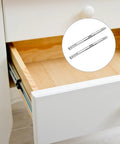 17mm Wide Two Way Drawer Slide Rail 342mm Length, Cabinet Miniature Steel Ball Bearing Slides, easy install on white drawer