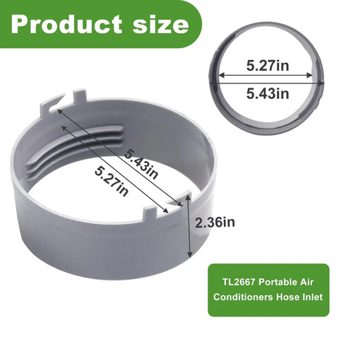 Six Inch Diameter Hose Inlet Adapter For Portable Air Conditioners Fits Five Inch Exhaust Hose Replacement Part For PACA Series Models