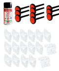 All In One Garage Door Repair Kit For 16x7 White Doors With Powder Coated Hinges And Brackets Quiet Operation Rust Resistant Thicker Gauge Parts Easy Tune Up For Smoother More Reliable Garage Door Performance, showing components like hinges, brackets, rollers, and lubricant spray