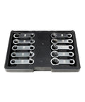 Metric 10 Piece Torque Adapter Set For Three Eighths Inch Drive Wrenches, 12 Point Box End Extensions From 10mm To 19mm in case