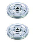 Extra Heavy Duty Garage Door Pulley, 3 Inch, 200 Lb Capacity, 2 Pack, shown in silver metal, industrial grade for high load doors