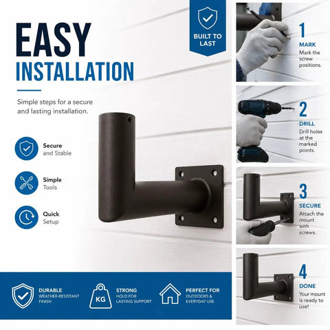 Installation guide for 90 Degree Adjustable Wall Mount L Shape Bracket for Two And Three Eighths Inch Slip Fit LED Lights