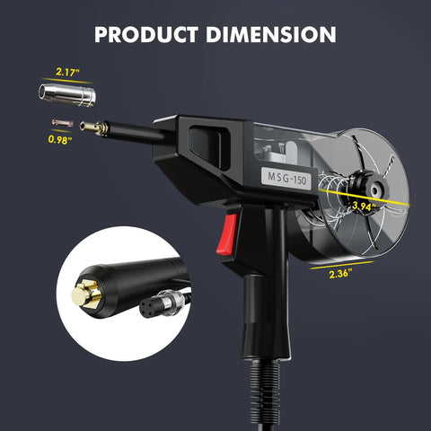 Top Shelf 150amp Spool Gun Packing A 10 foot Cable For Mig Welding Plays Nice With.030 And.040 Flux Core Solid Wire Built Tough For Crushing Auto And Marine Projects