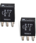 Two Piece Fuel Pump Relay Set Featuring Heavy Duty 12 Volt 30 Amp Wiring with IP67 Build on a white background