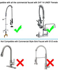 Heavy Hitter Commercial Pre Rinse Sprayer Valve Replacement Kit showing compatible faucets and non-compatible models with clear labels.