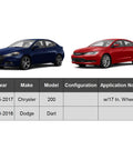 Front Lower Control Arm Replacement Kit For 2015-2017 Chrysler 200 And 2013-2016 Dodge Dart, vehicle comparison image