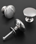 Slick Satin Brushed Nickel Round Mushroom Cabinet Knobs Set 30mm Drawer Pull Handles For Kitchen Cupboards Wardrobe Dressers Doors Bathroom Furniture Hardware