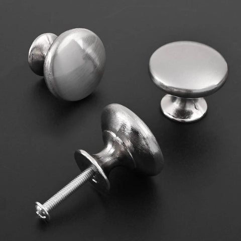 4 Pack Satin Brushed Nickel Round Mushroom Cabinet Knobs For Kitchen Bath And Closet Cabinets With On Trend Satin Finish And Easy Install Hardware Durable Zinc Alloy, 30 mm