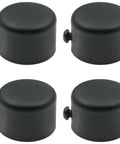 Heavy Duty Black Curtain Rod End Caps For One Point One Inch Diameter Rods Roman Head Finial Ends Metal Seals Set Of Four black iron caps