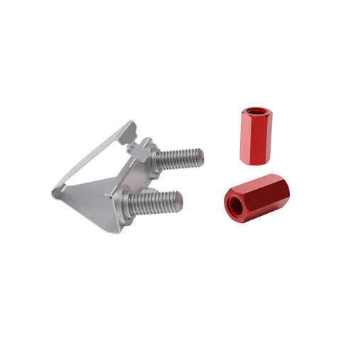No Sweat Toolless Rack Hardware with spring steel mount and red nuts for 19 Inch Server Cabinet and Network Rack Installations.