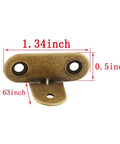 Solid Brass Corner Brackets Set Of Four Antique Bronze Furniture Edge Protectors, 1.34 x 0.63 inch size for box guards.