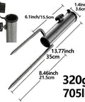 Portable Beach Umbrella Sand Anchor Stand, Rust-Resistant Iron Ground Anchor For 0.9-1.2 Inch Poles, Adjustable Holder with dimensions