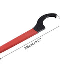 C Hook Spanner Wrench Collet Chuck For 55 To 62mm Round Nut With Red Non Slip Handle Heavy Duty Carbon Steel Black Oxidized Finish