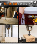 Impact Drill Bit Set 112 Piece With One Fourth Inch Hex Shank for wood, metal, cement drilling with driver bits in use